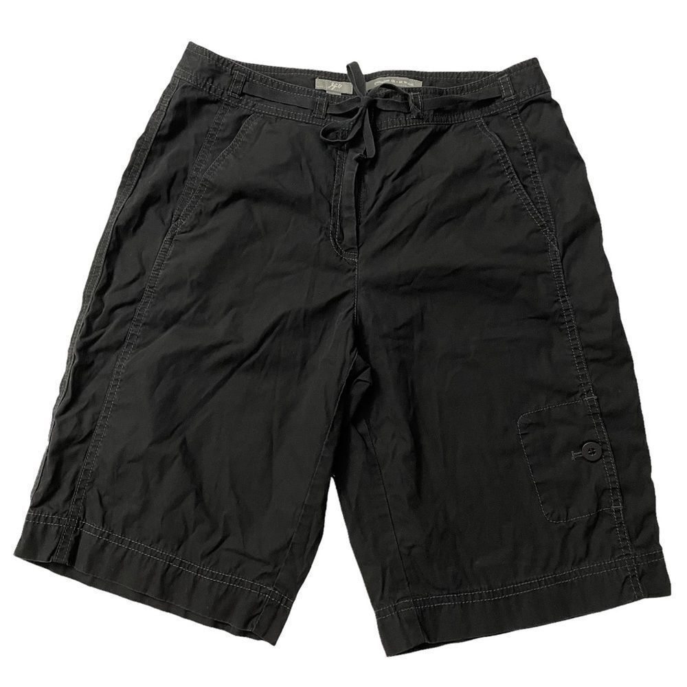 J.JILL Women’s Genuine Fit at Waist Bermuda Shorts‎ Black w/ drawstring sz 8